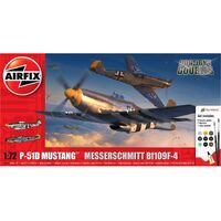 Airfix 1/72 P-51D Mustang vs Bf109F-4 Dogfight Double Plastic Model Kit