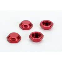 Alpha Serrated Cap Nut M12*1.0 Red (4pcs)-Alumina material