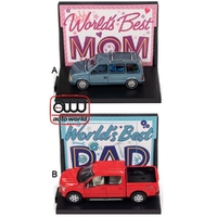 Auto World 1/64 Worlds Best Mom/Dad Assorted Singles Diecast