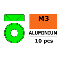 G-Force Washer M3 Green for Countersunk Aluminium (10pcs) GF-0405-031