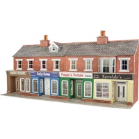 Metcalfe HO Low Relief Red Brick Shop Fronts Card Kit