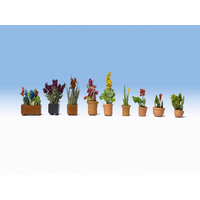 Noch HO Ornamental Plants, 9 flower pots N14012
