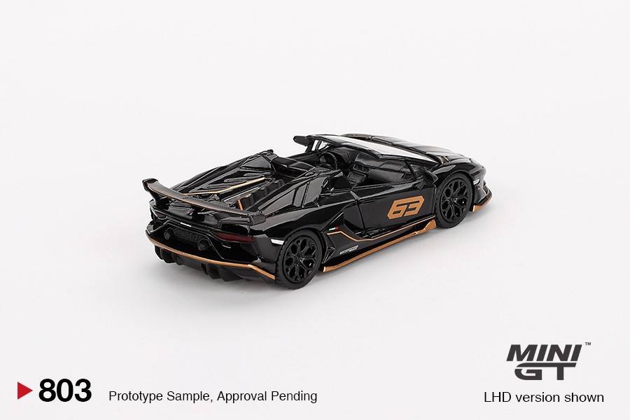 Mini GT 1/64 Lamborghini Aventador SVJ 63 Roadster Nero Aldebaran ...