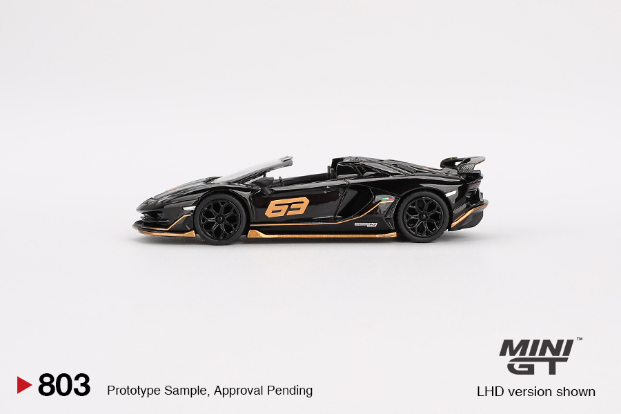 Mini GT 1/64 Lamborghini Aventador SVJ 63 Roadster Nero Aldebaran ...