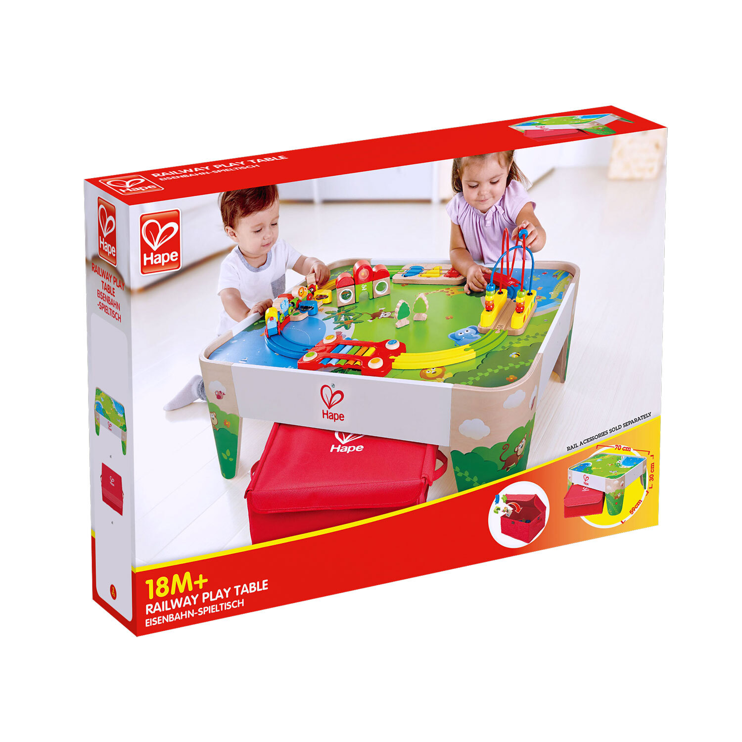 hape wooden railway table