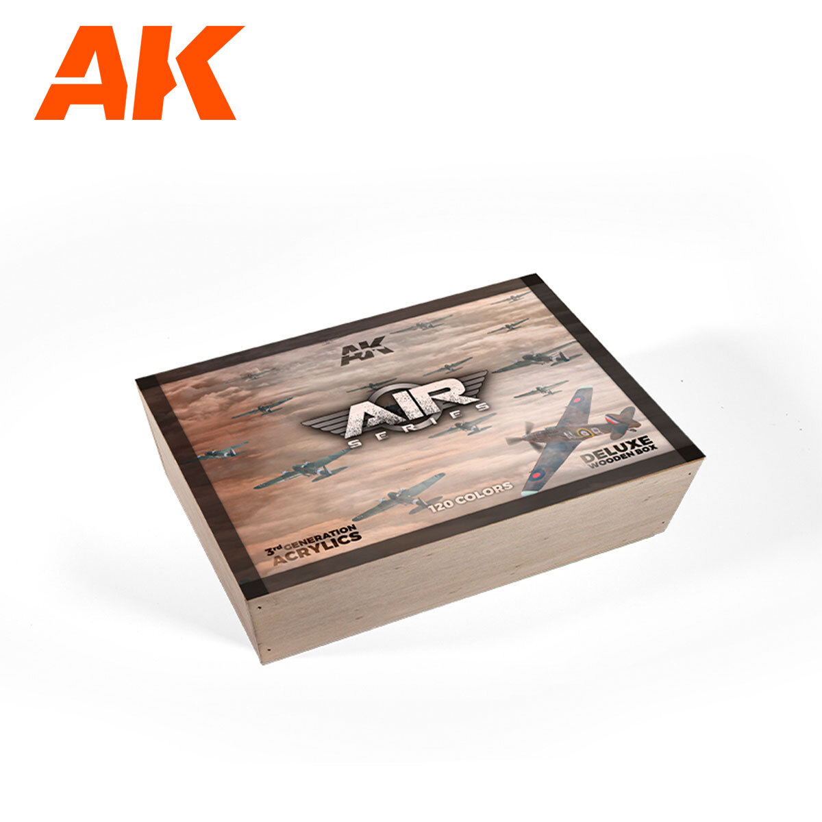 AK INTERACTIVE AIR SERIES: SPECIAL EDITION WOODEN BOX 120 BOTTL. 3G AIR  RANGE ACRYLIC PAINT SET 3RD GENERATION [AK11921], Afterpay available