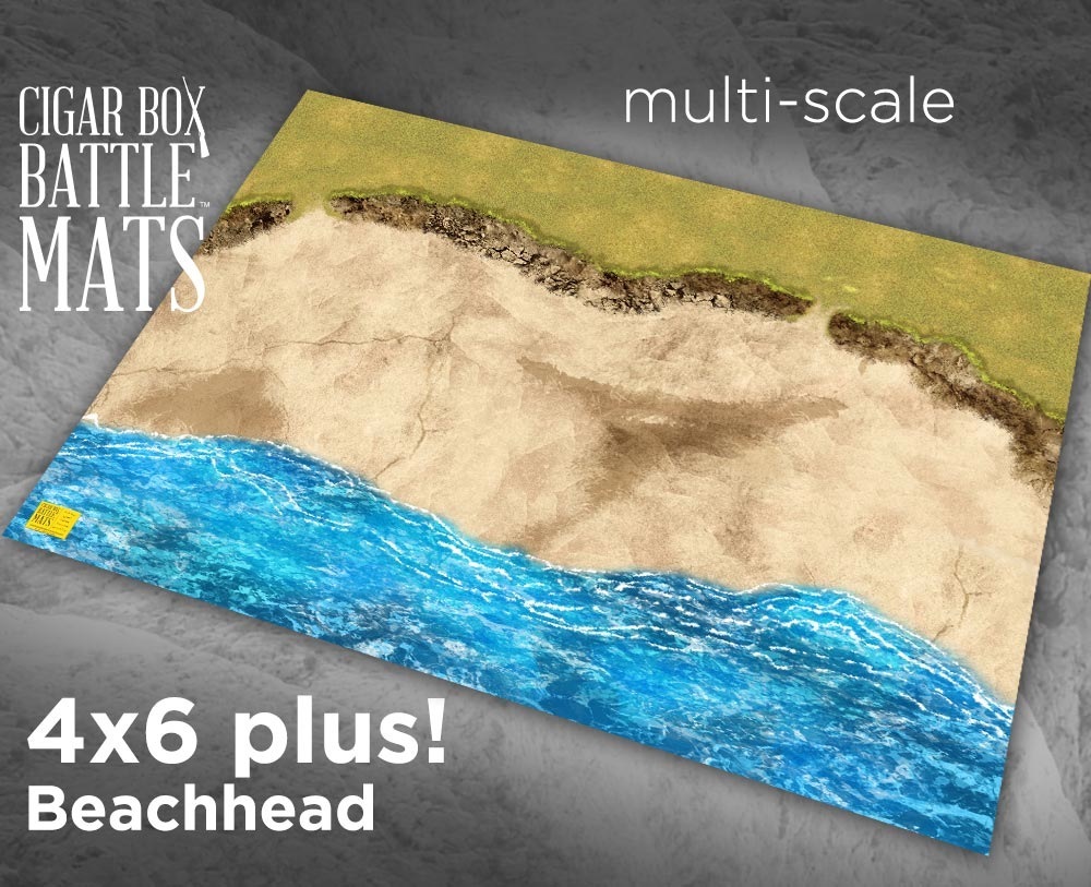 Cigar Box Beachhead 4x6 Battle Mat - Cigar Box Battle Mats