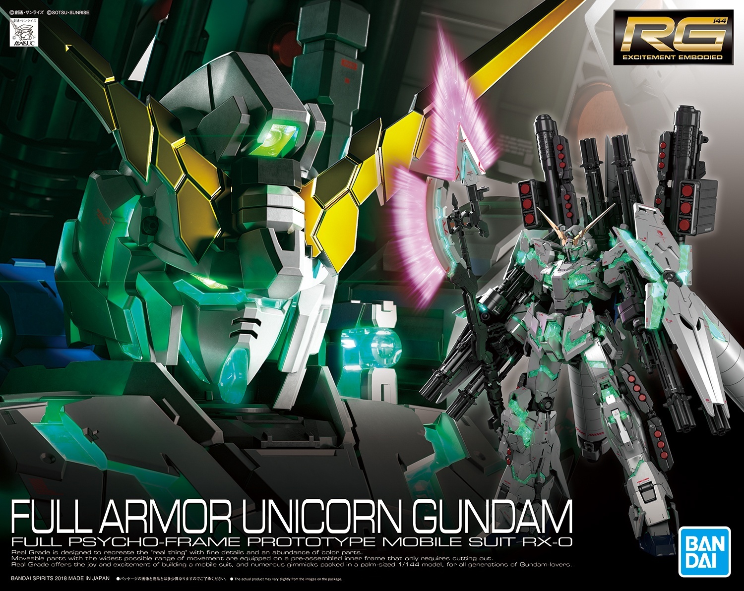Bandai Gundam RG 1/144 Full Armor Unicorn Gundam Gunpla Model Kit
