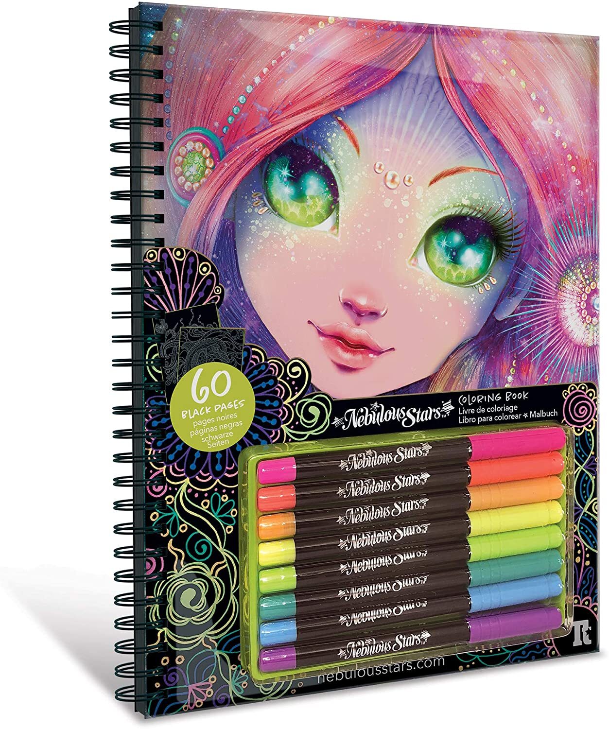 Nebulous Stars Coloring Book Black