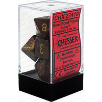 Chessex 27419 Scarab Blue Blood /Gold Polyhedral 7-Die Set