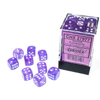 Chessex Borealis® 12mm d6 Purple/white Luminary Dice Block (36 dice) CHX27977