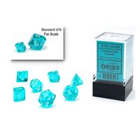 Chessex 20385 Translucent Mini Teal/White 7-Die Set