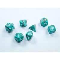 Chessex 20403 Marble Mini Oxi-Copper/White 7-Die Set