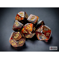 Chessex Scarab® Mini-Polyhedral Blue Blood/gold 7-Die Set CHX20419