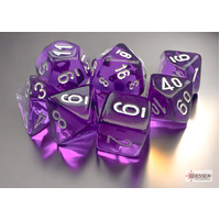 Chessex Translucent Mini-Polyhedral Purple/white 7-Die Set CHX20377