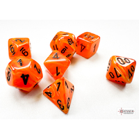 Chessex Vortex® Mini-Polyhedral Orange/black 7-Die Set CHX20433