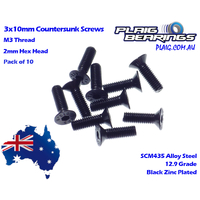 Plaig Bearings 3x10mm Countersunk Screws