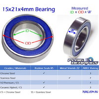 Plaig Bearings 15x21x4mm Bearing - Rubber Seals - MR6702-2RS