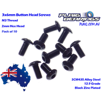 Plaig Bearings 3x6mm Button Head Screws