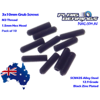 Plaig Bearings M3x10 Grub Screws