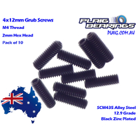 Plaig Bearings M4x12 Grub Screws