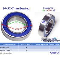 Plaig Bearings 20x32x7mm Bearing - Rubber Seals - 6804-2RS