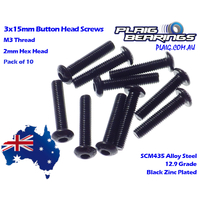 Plaig Bearings 3x15mm Button Head Screws