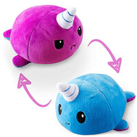 Reversible Mood Plushie Narwhal Purple/Blue