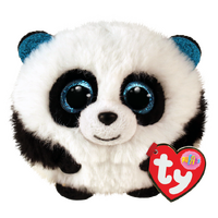 TY Beanie Puffies BAMBOO - Black & White Panda Plush Ball