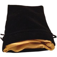 MDG Velvet Dice Bag with Gold Satin Lining - Black