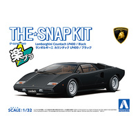 Aoshima 1/32 SNAP Lamborghini Countach LP400 (Black) Plastic Model Kit