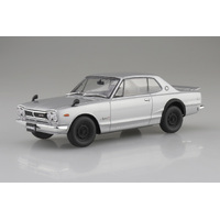 Aoshima 1/24 Snap-Kit Kpgc10 Skyline Ht 2000 Gt-R 1970 Silver (New Tooling) Plastic Model Kit