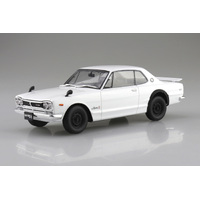 Aoshima 1/24 Snap-Kit KPGC10 Skyline HT 2000 GT-R 1971 White (New Tooling) Plastic Model Kit