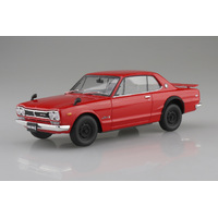 Aoshima 1/24 Snap-Kit KPGC10 Skyline HT 2000 GT-R 1970 Red (New Tooling) Plastic Model Kit