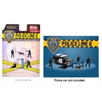 American Diorama 1/64 Police Line - 2 Diecast Figure Set Accessory