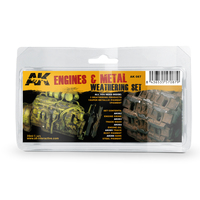 AK Interactive Weathering: Engines And Metal Weathering Enamel Paint Set