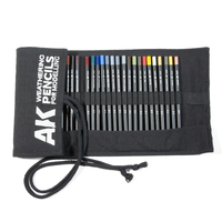 AK Interactive Weathering Pencils Full Range Cloth Case (37 Waterpencil Colors) [AK10048]