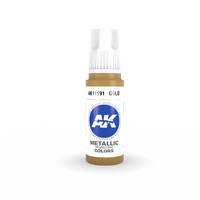 AK Interactive Gold Metallic Acrylic Paint 17ml 3rd Generation [AK11191]