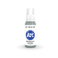 AK Interactive Silver Metallic Acrylic Paint 17ml 3rd Generation [AK11209]