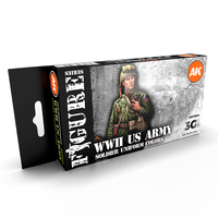 AK Interactive Figure Series: WWII US Uniforms Acrylic Paint Set 3rd Generation [AK11634]