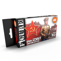 AK Interactive Figure Series: WWII Soviet Uniform Colors Acrylic Paint Set 3rd Generation [AK11635]