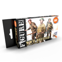 AK Interactive Figure Series: WWII British Uniform Colors Acrylic Paint Set 3rd Generation [AK11636]