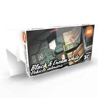 AK Interactive Civil Series: Black Interior And Cream White Acrylic Paint Set 3rd Generation [AK11683]