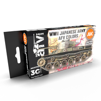 AK Interactive AFV Series: WWII Japanese Army Acrylic Paint Set 3rd Generation