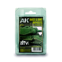 AK Interactive Weathering: Dust And Dirt Deposits Weathering Enamel Paint Set