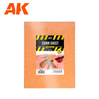 AK Interactive Cork Sheets - Fine Grained 200 X 300 X 1-2-3mm (3 Sheets) [AK8049]