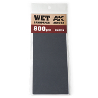 AK Interactive Wet Sandpaper 800 Grit. 3 units [AK9032]