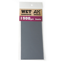 AK Interactive Wet Sandpaper 1500 Grit. 3 units [AK9035]