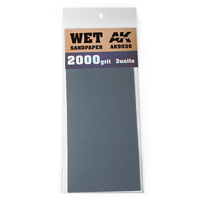 AK Interactive Wet Sandpaper 2000 Grit. 3 units [AK9036]