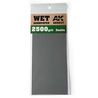 AK Interactive Wet Sandpaper 2500 Grit. 3 units [AK9037]